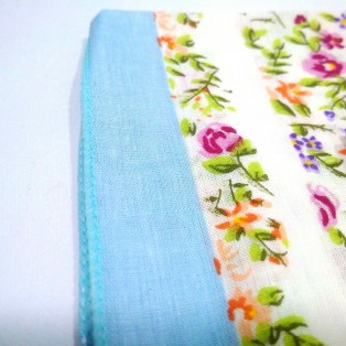 Set of 2 Ladies Women's Floral Flower Cotton Handkerchief Hankies - 13" x 13"- 21